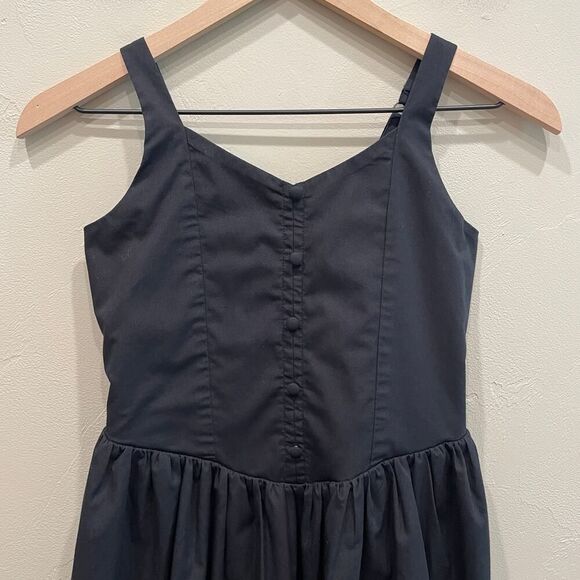Abercrombie Kids Girls Drop Waist Poplin Skater Dress in Black - Size: 11/12 - Picture 4 of 8